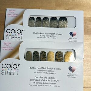Color Street 100% real nail polish strips Lot of 2 Sealed Camo Glitter
